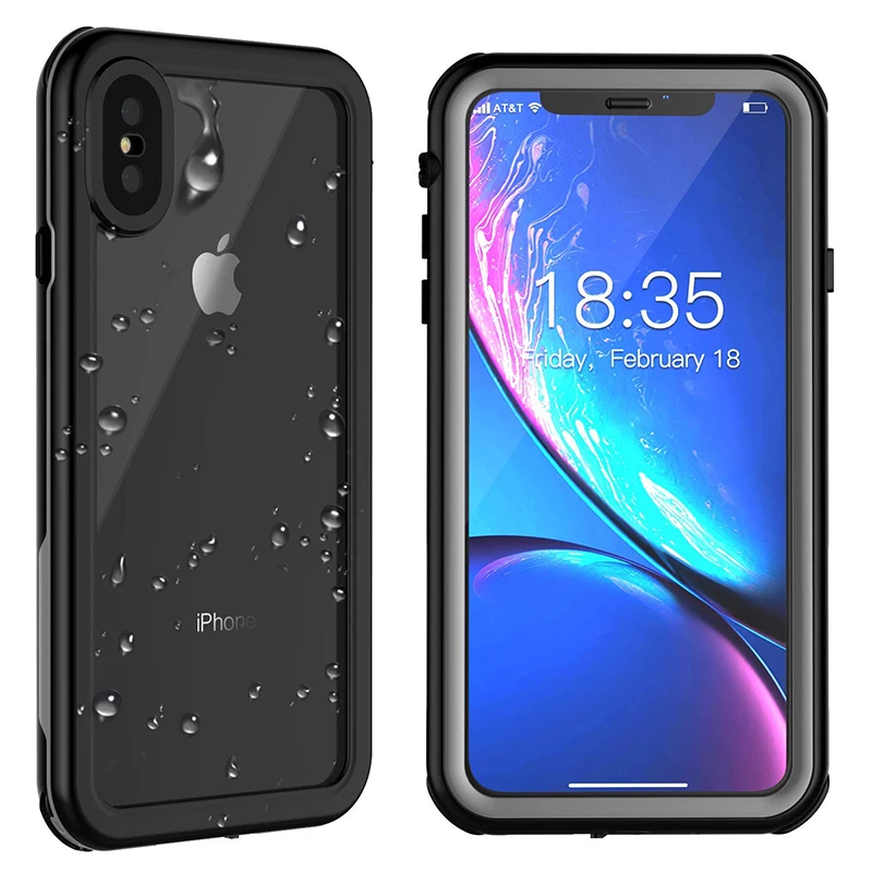 Clear Waterproof Case for iPhone Xs Max, TPU PC Full-body Rugged Bumper IP68 Waterproof Phone Case for iPhone Xs Max 6.5 inch