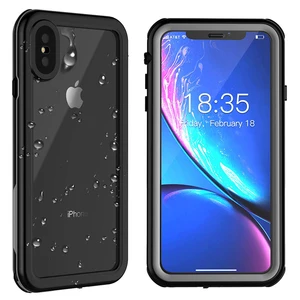Clear Waterproof Case for iPhone Xs Max, TPU PC Full-body Rugged Bumper IP68 Waterproof Phone Case for iPhone Xs Max 6.5 inch