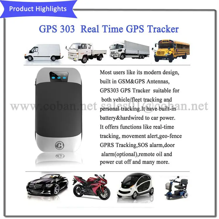 Gps Tracker With Ios And Android Application Tk 303 F / G Gprs Gps Gsm