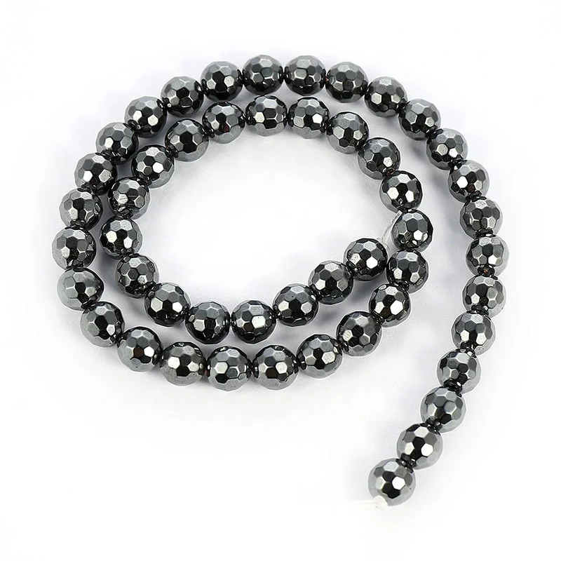 

Natural high quality round hematite beads DIY Man's Necklace Bracelet
