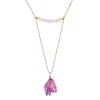 Fashion Irregular Natural Purple Crystal Pendant Pearls Original Long Chain Sweater Necklace Design Jewelry Statement Supplier