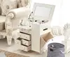 Wooden portable folding dresser table with mirror
