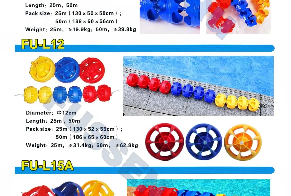 Plastic 25m 50m length pool accessories competition swimming pool float lane line