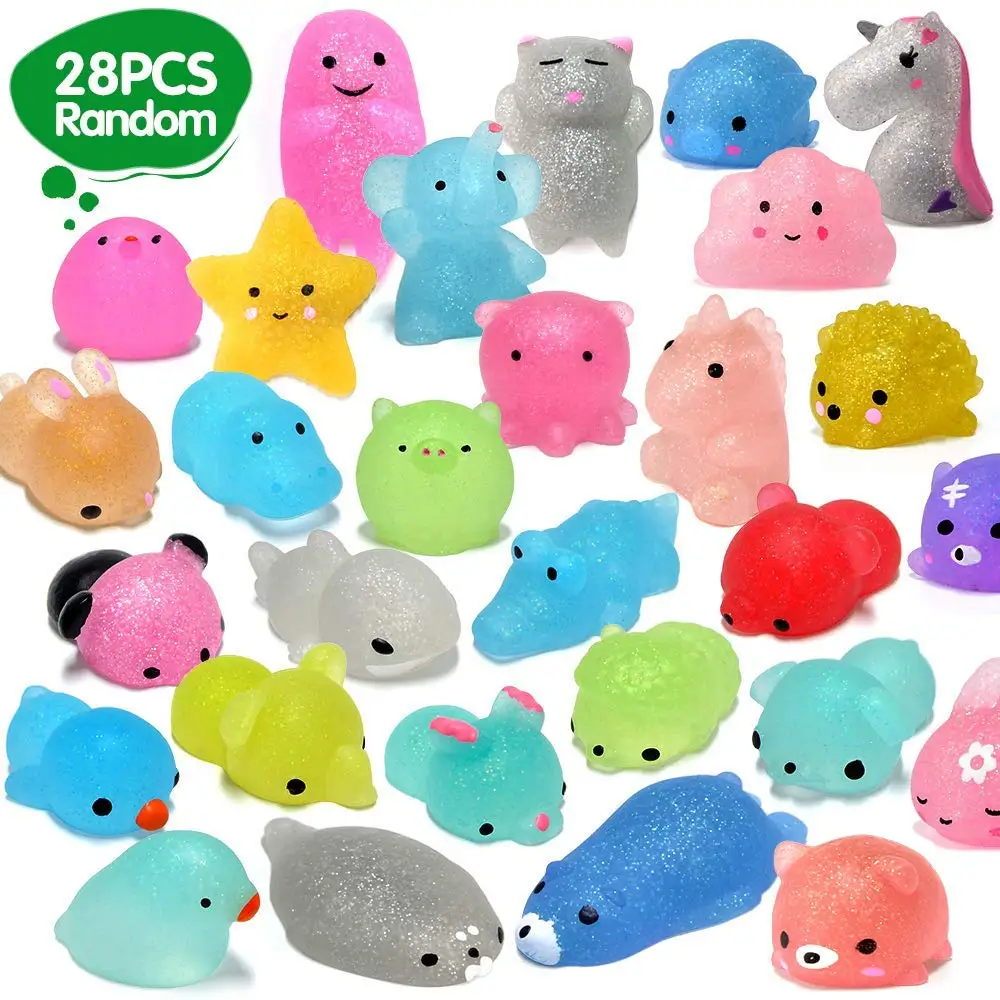 2019 Newest Glitter Mini Squishy Mochi Party Favors For Kids Kawaii 