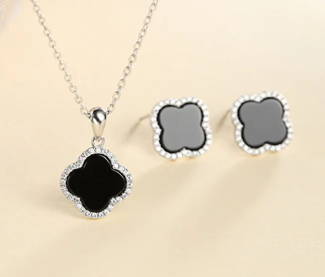 

Hot Sale 925 Silver Chain China Wholesale 925 Silver Jewelry Set, Black, pink