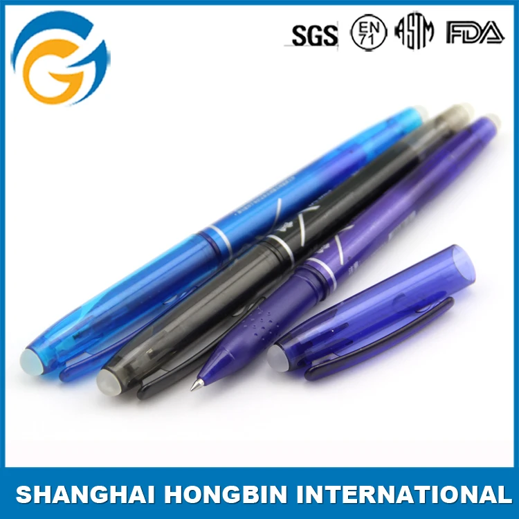3 Color Gel Ink Pen Eraser With Plastic Black Cover Ball Pen Ink Eraser