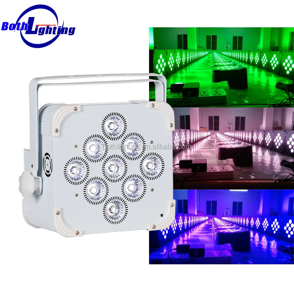 battery led par can 9x18w wireless led uplights RGBWA UV wireless battery powered led uplights