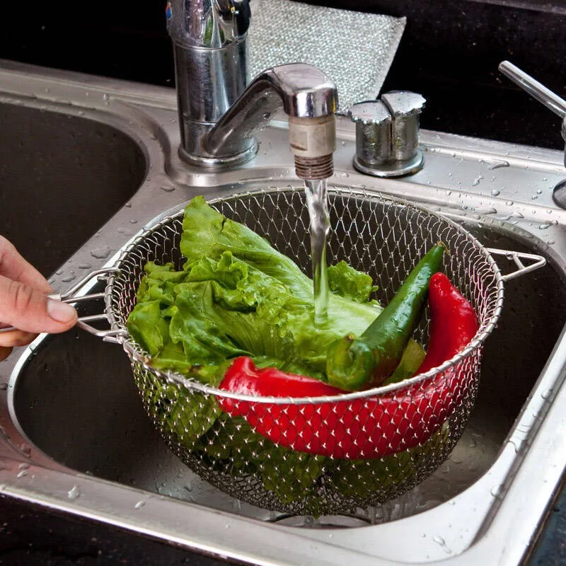 Kitchen Vegetables Fruits Stainless Steel Washing Storage Basket Buy
