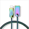 Newest Design Colorful Gradient Flexible Spring Metal Fast Charge Lighting Micro-USB Type-C Data Power Cable for iPhone Samsung
