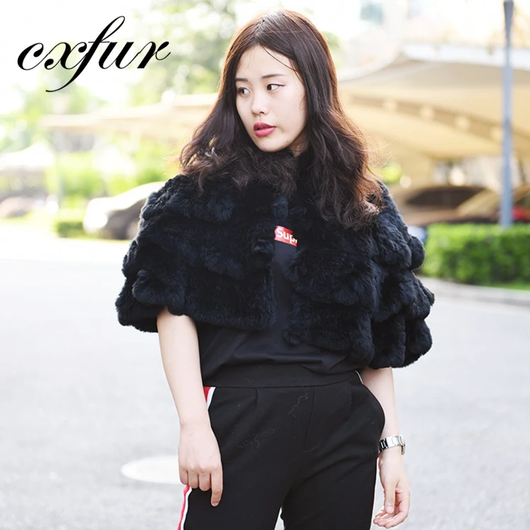 
CX B 19 Complete Production Line Real Rabbit Women Winter Fur Capes Shawls 