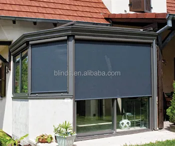 Outside Motorized Waterproof Windproof Boxed Roller Blinds With Outside Motorized Waterproof Windproof Boxed Roller Blinds With Remote Control Wireless