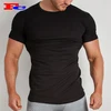 Wholesale Muscle Men Gym Wear Short Sleeve Scoop Hem Cotton Fitness t shirt