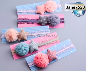Cloth Art Pentagonal Net Ball Lace Children S Hair Band Hair Band