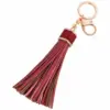 Promotional Tassel Keychain Stylish Red Leather Keyring Free Gift AD667