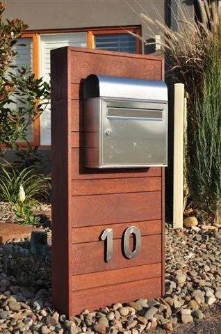 Laser Cut Corten Steel Rusty Mail Box With Post - Buy Laser Cut Corten 