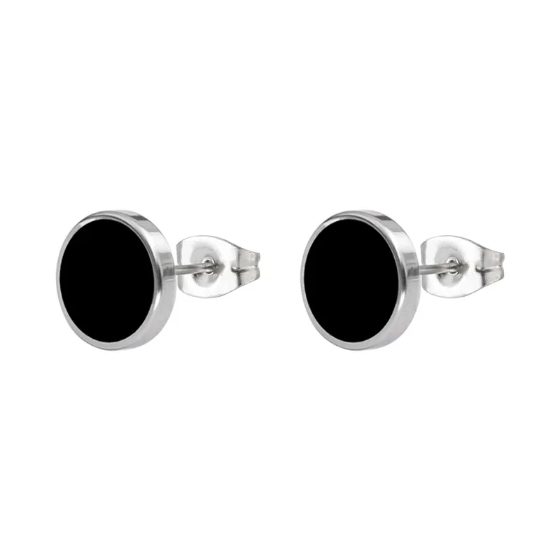 

Hot Selling Men's Jewelry Fashion Stainless Steel Earring Stocks Selling In Three Colors Enamel Earring Studs, N/a