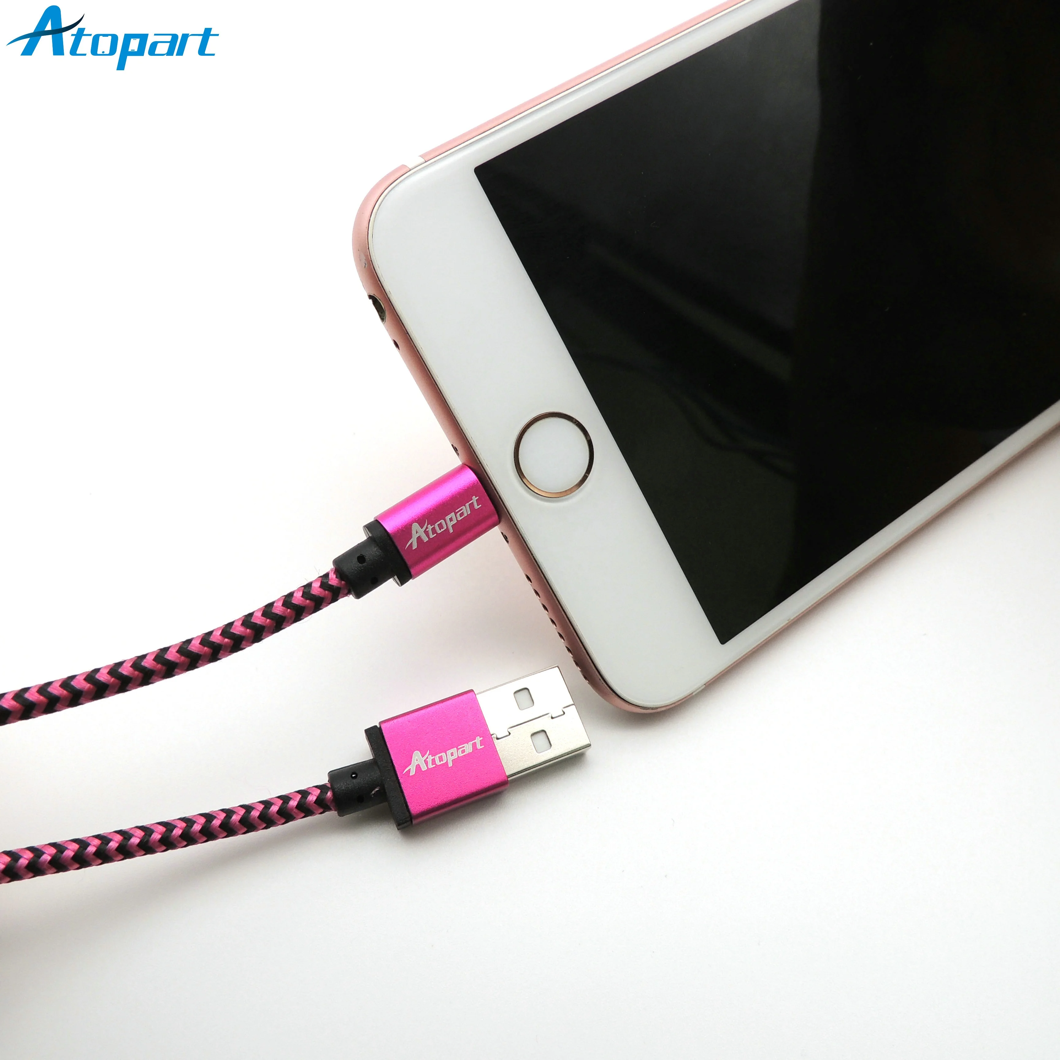 

New Sale Wholesale 0.2M/1M/2M/3M Aluminium Ally Snake braided Multi USB Data Cable for 8pin Charger Cable Data USB