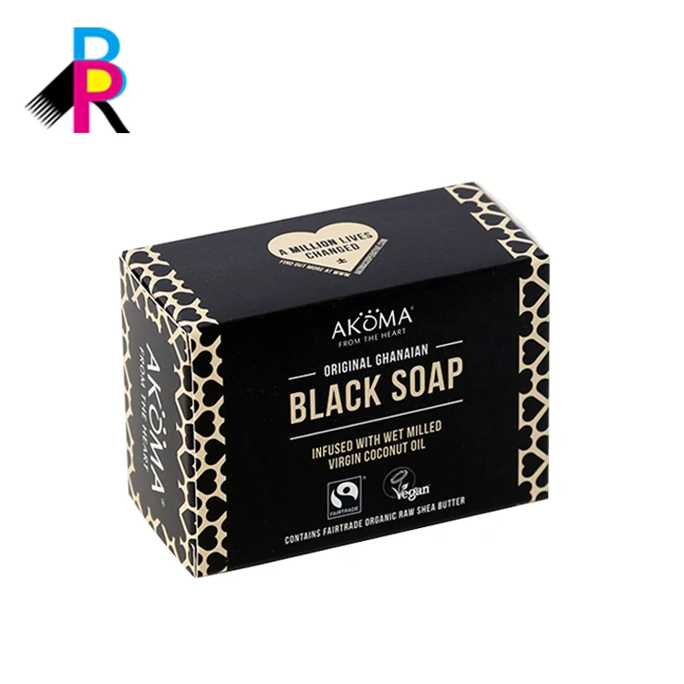 Personalised Design Black Box Custom Soap Packaging With Die Cut