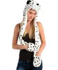 faux fur animal costume hat winter trapper cap with scarf and glove