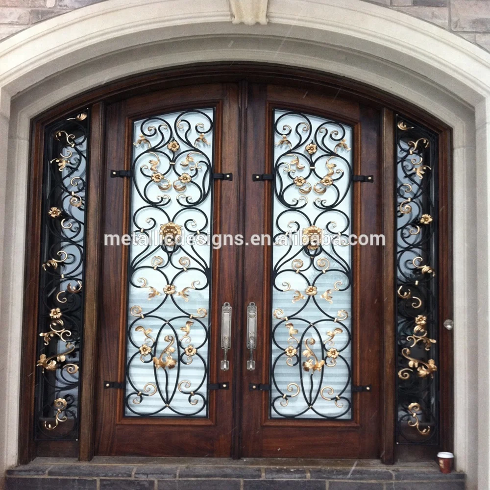 Cheap Exterior Steel Door Entry Wrought Iron Doors Designs From China