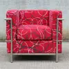 Replica stainless steel frame single seat sofa Le Corbusier LC2 sofa