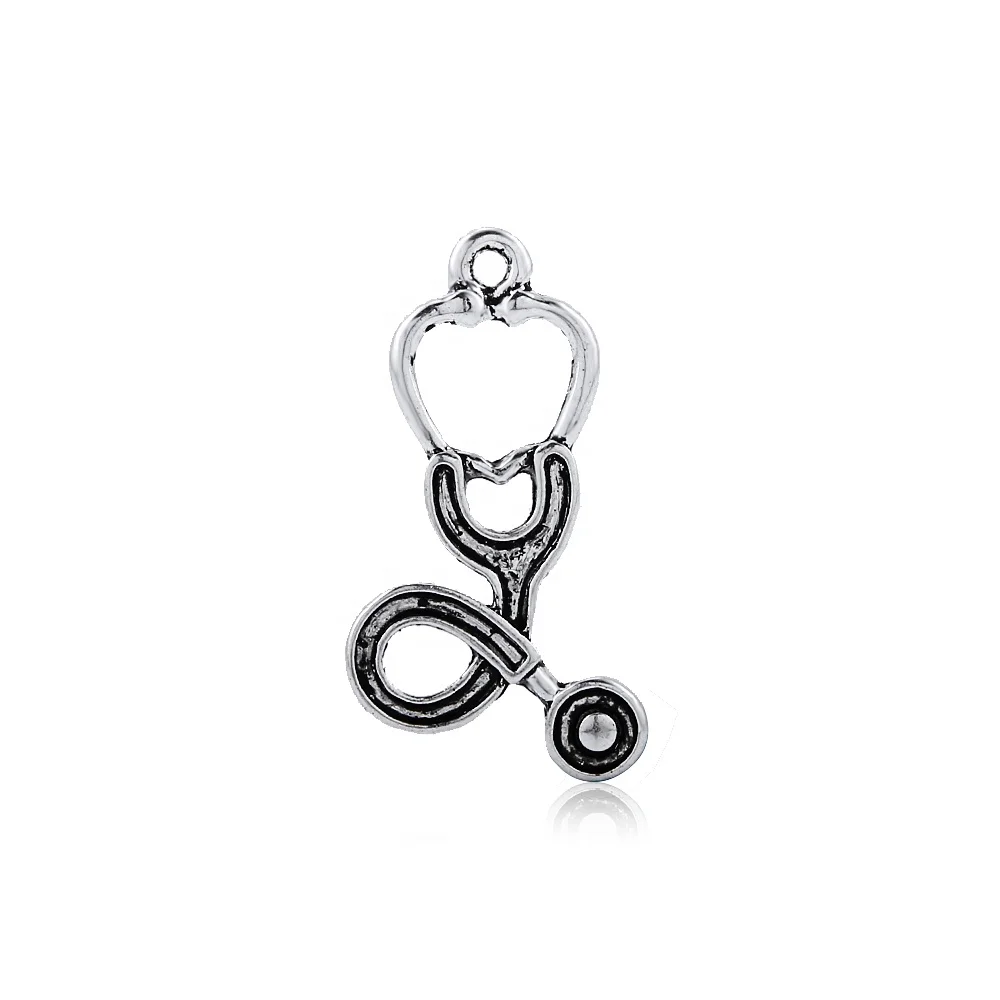 

Antique Silver Stethoscope Charms Nurse Jewelry Medical Jewelry Doctor Gift Graduation Gift, Steel color