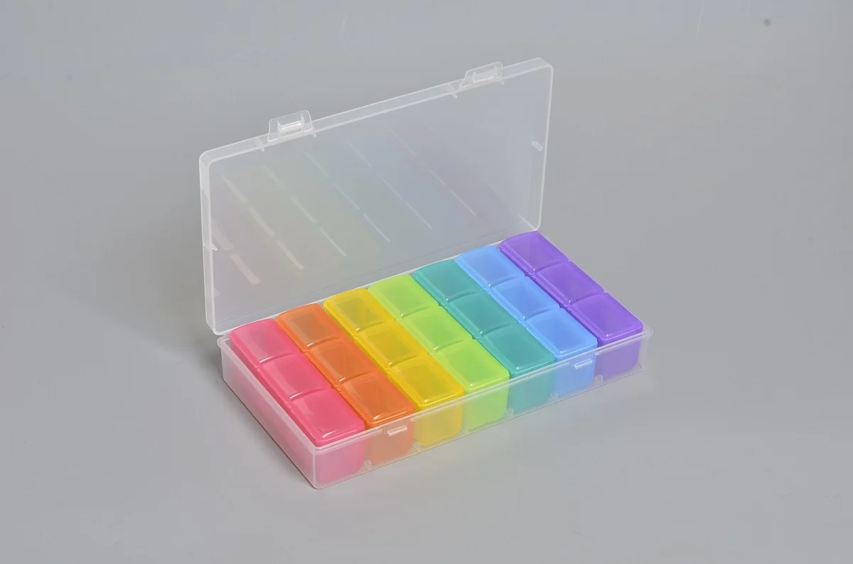 2018 Wholesale Plastic 7 day Weekly Monthly Pill Box Organizer