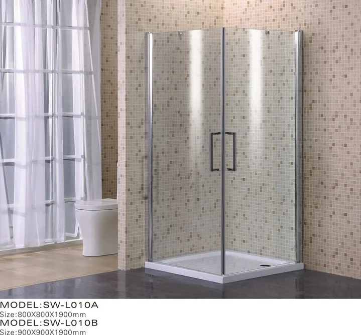 90x90cm Optional Base Free Standing Shower Enclosure, Acrylic Bath 2 Sided Shower Enclosure
