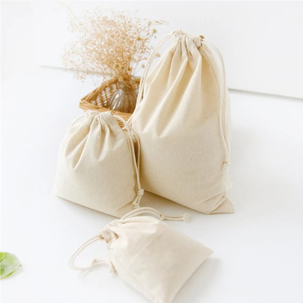 Wholesale Gift Organic Cotton Drawstring Cotton Packaging Large Canvas