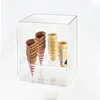 Wholesale Acrylic Plexiglass Nine Cone Ice Cream Cone Holder Cabinet For Retail Store
