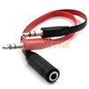 2 in 1 Noodle Adapter 3.5MM Extension Flat Cable Headphone Audio Splitter