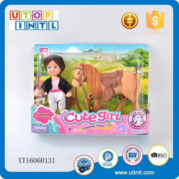 Children toy beautiful princess dress up game fairy doll with pegasus car