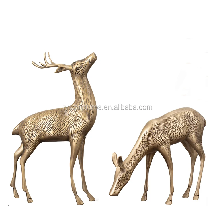 Indoor Decorative Small Brass Golden Deer Statue Buy Golden Deer