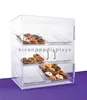 Free Design Counter Top Food Brand Store Acrylic 3-Layer Cookie Cake And Chocolate Display Case