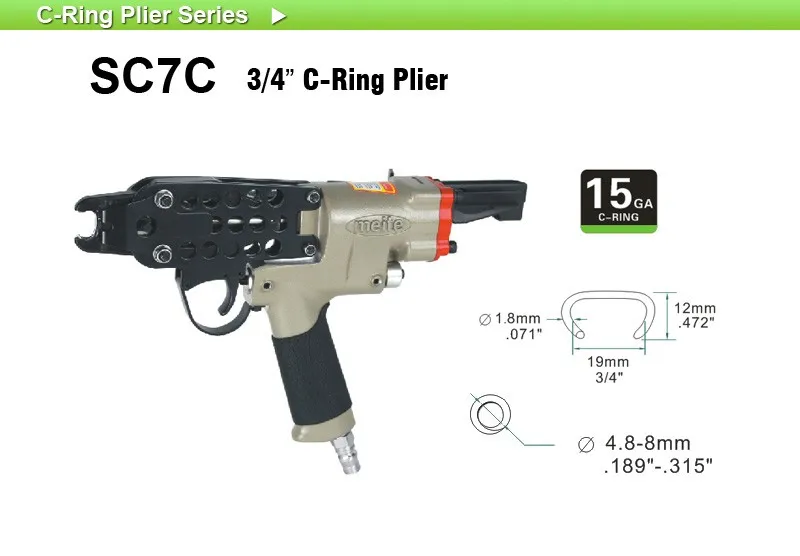 Meite Pneumatic Air C Ring Tool Nailer Gun SC760B SC7C SC7E C Ring Gun 