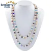 8mm A potato mixed color crystal fashion design cultured river pearl necklace