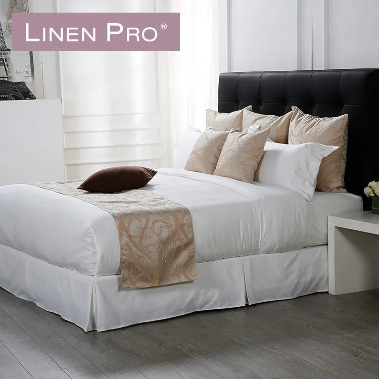 

Linen Pro 100% cotton plain white hotel bedding set bed linen turkey