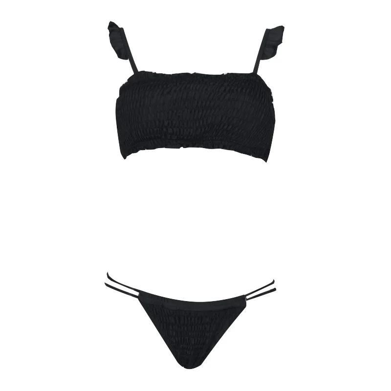 

Sexy Solid-ripple Bikini Swimwear in Pure Color