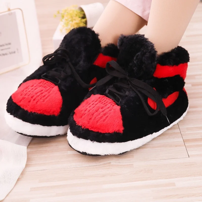 

Drop shipping plush slippers teenager adult plush indoor slippers yeezy plush slippers