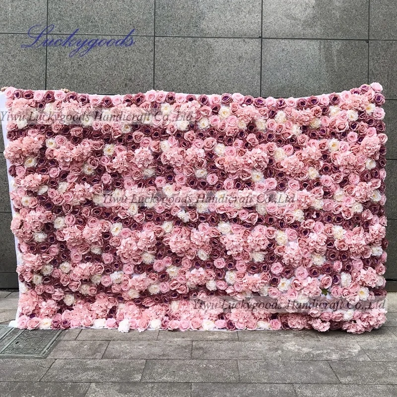 

LFB920-cloth customized plaza decoration 3D floral wall vintage roll up flower wall wholesale, As picture