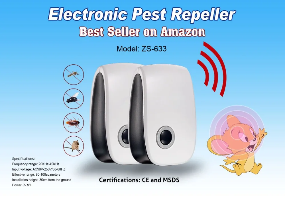 2019 new arrival ultrasonic pest repeller pest control repellent