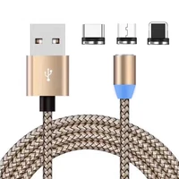 

Wholesale 3 in 1 LED USB Magnetic Cable Type C Micro 8Pin Plug Magnet USB Cable For iPhone Charger