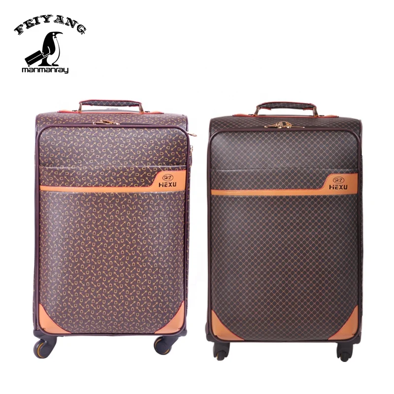 

China manufacturer high quality pu leather 4 wheels trolley luggage bag sets, Variety