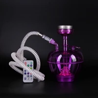 

2019 apple design fashion Portable Acrylic Hookah Shisha with led light