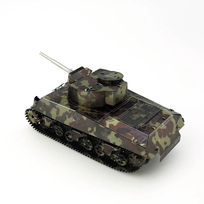 

Hot selling tank shape 3d metal puzzle pirate colours tank metal puzzle