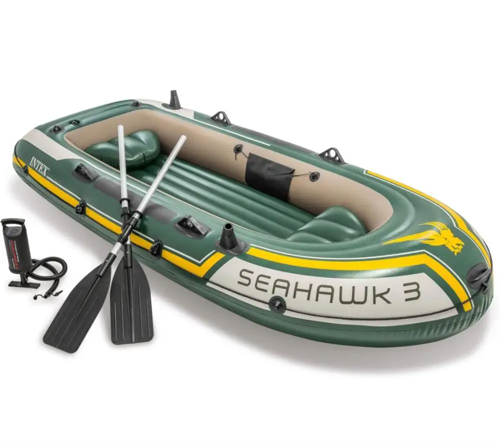

Intex Seahawk 3, 3-Person Inflatable Fishing Boat Set with Aluminum Oar, Green