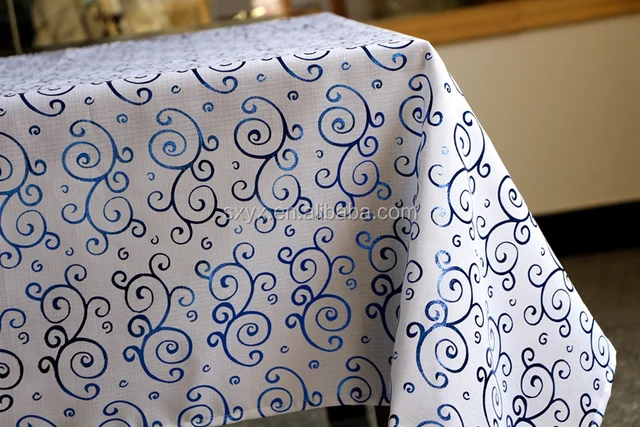 wholesale table cover fabric foil print tablecloths metallic