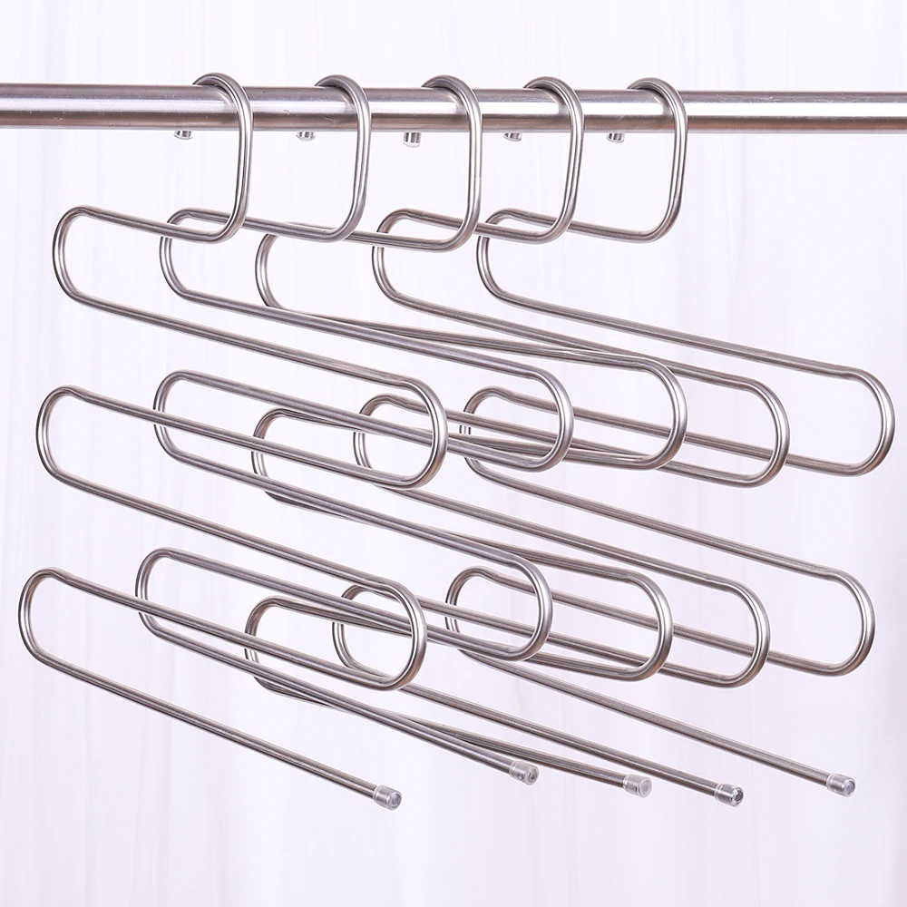 

Hot sales 5 Layer colorful metal Pants Scarf Hanger Trousers Towels Clothes S pant Hangers, Electroplating color or white coffee black