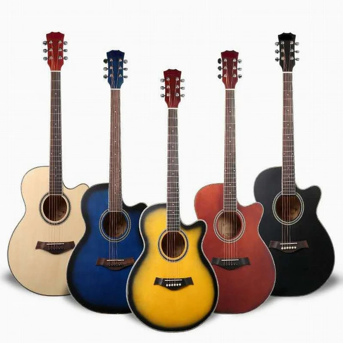 

Hand make colours 40 Inch Student Practice Guitar Beginner Entry Basswood Musical Instrument Acoustic Guitar