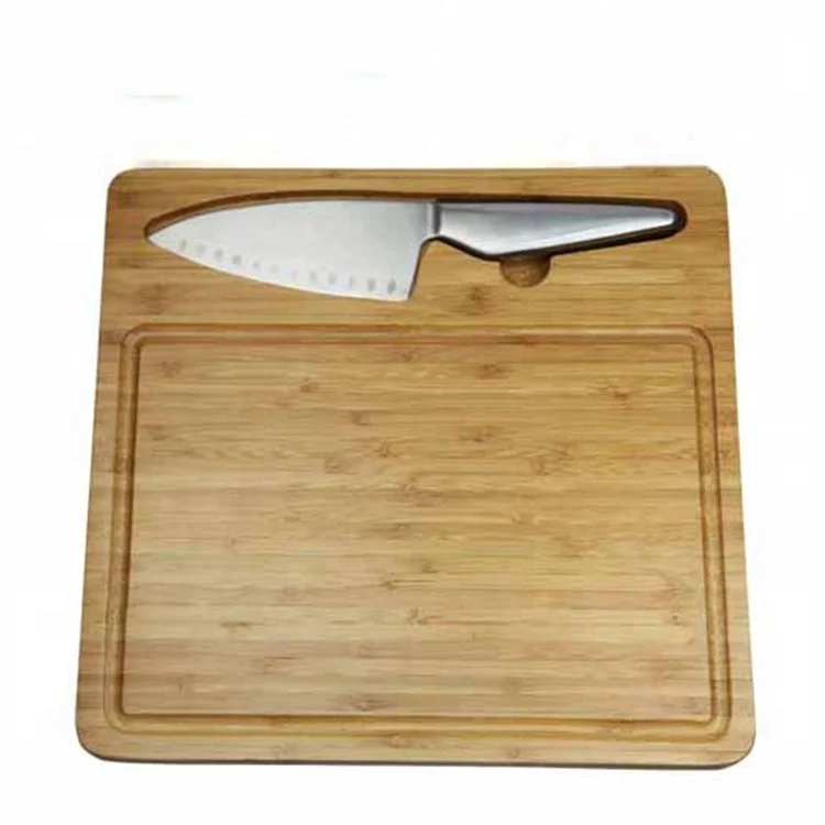 
Bamboo cutting board with chef knife kitchen knife set 